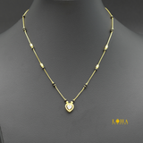 Black Bead Gold Plated Heart Pendant