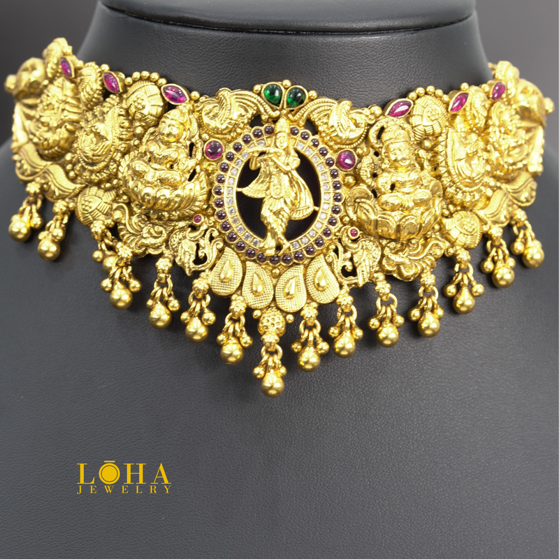 Vrindavan - Choker necklace with lord Krishna