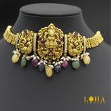 Dhana - Choker Necklace with color gem stones