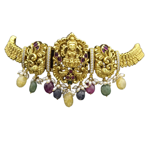 Dhana - Choker Necklace with color gem stones